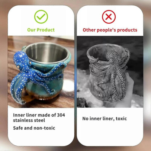 Dive Into Every Sip – Handmade Octopus Mug, 3D Octopus Coffee Mug 1