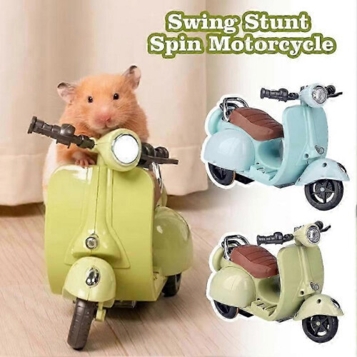 (Blue) Scooter Toy with Light & Music - Interactive Rotating Toy, Cute Decor for Labubu 1