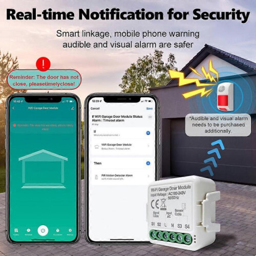 Tuya WiFi Garage Door Opener Controller Mobilephone Remotely APP Control Compatible with Alexa Google 2
