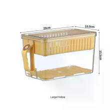 (Yellow Large Set) Moisture And Dust Prevention Drainage Basket Easy Stacking And Handling Refrigerator Organizer Keep Food Fresh For A Long Time