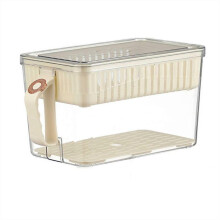 (Milk White Large Set) Moisture And Dust Prevention Drainage Basket Easy Stacking And Handling Refrigerator Organizer Keep Food Fresh For A Long Time