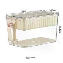 (White Extra LargeSet) Moisture And Dust Prevention Drainage Basket Easy Stacking And Handling Refrigerator Organizer Keep Food Fresh For A Long Time