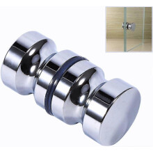 (As show, One size) Round Bathroom Door Handle Aluminum Alloy Single Sided Shower Glass Pull Knob Foe Bathroom Shower Cabinet Handle BAOPENG