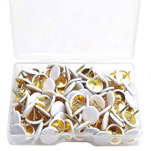 (As show, One size) 400 Pack 10*10mm Thumbtacks With Plastic Heads And Steel Tips For Decorative Bulletin Board White BAOPENG