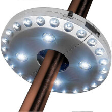 (As show, One size) Cordless 28 Led Umbrella Lights 3 Level Dimming Parasol Led Light Umbrella Pole Patio Tents Lighting Pure White BAOPENG