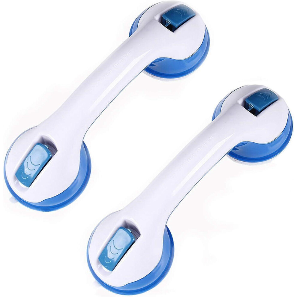 Kikidex Blue (As Show, One Size) Shower Handle Suction Cup, Plastic Bathtub Handle (No Drilling Required),(-2Pcs)