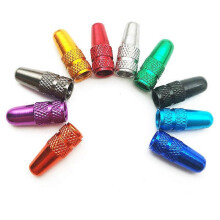 (As show, One size) Universal Valves Caps Presta Anodized Machined Aluminum Alloy French Style Bike Tire Caps Dust20pcs-multicolor