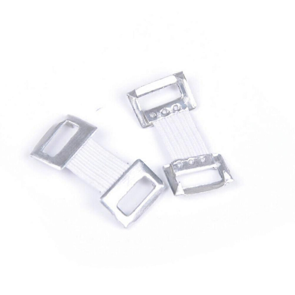 Kikidex (As Show, One Size) Replacement Elastic Bandage Wrap Stretch Metal Clips Fixation Clamps Hooks10pcs-White