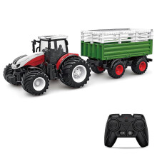 (As show, One size) Remote Control Tractor, 1 : 24 Scale 2.4ghz Remote Control Tractor Toy With Trailer Gripper Hay Bales Screwdriver Cows BAOPENG