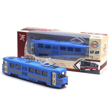 (Red Grey, One size) Classic Train Tram Diecast Pull Back Model With Led Music Developmental Kids Toy BAOPENG