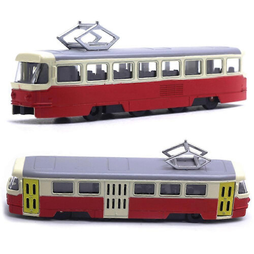(White, One size) Classic Train Tram Diecast Pull Back Model With Led Music Developmental Kids Toy BAOPENG 1