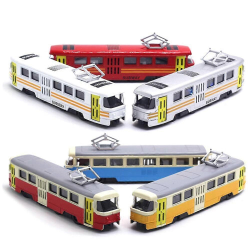 (Blue, One size) Classic Train Tram Diecast Pull Back Model With Led Music Developmental Kids Toy BAOPENG 2