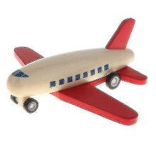 (As show, One size) Mini Wooden Friction Propulsion Rollback Airplane Toy Children's Gift Friction Power Toy BAOPENG