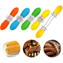 (As show, One size) Corn Cob Holders Stainless Steel Fork Skewers For Corn On The Cob Bbq Tools5 pairs