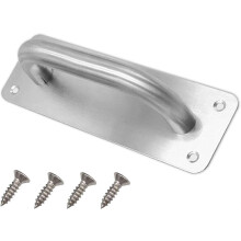 (As show, One size) Pull Push Door Handle Stainless Steel Sliding Door Handle Square Cupboard Handle Gate Handle(200 X 65 Mm) BAOPENG