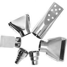 (As show, One size) 6pcs Stainless Steel Heat Resisting Nozzle Set Hot Air Gun Accessories Tools Kit Universal Nozzle Set BAOPENG