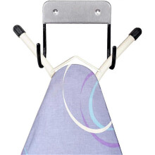 (As show, One size) Double hook Wall bracket Ironing board wall bracketblack-1pcs