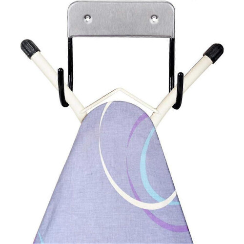 (As show, One size) Double hook Wall bracket Ironing board wall bracketblack-1pcs
