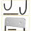 (As show, One size) Double hook Wall bracket Ironing board wall bracketblack-1pcs 2