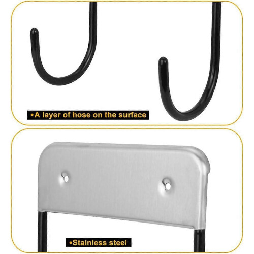 (As show, One size) Double hook Wall bracket Ironing board wall bracketblack-1pcs 1