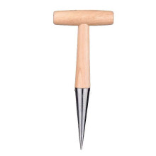 (As show, One size) Stainless Steel Bulb Bulb PlanterWith wooden handle-1pcs
