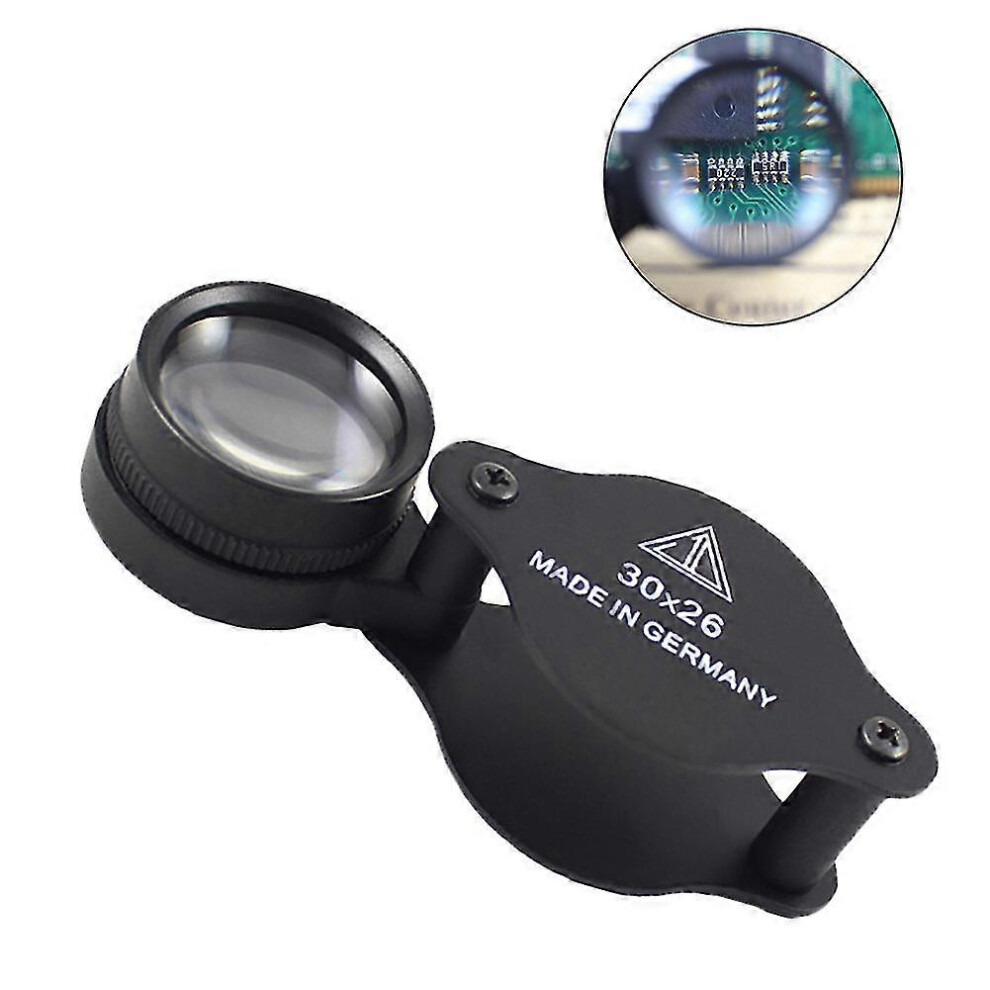 Kikidex (As Show, One Size) 30X Magnifier Jeweler Optics Grass Microscope For Coins Stamps Jewelry Loupe(1Pcs)