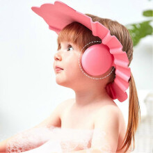 (As show, One size) Baby Adjustable Shampoo Cap Newborn Baby Shower Cap Baby Safety Protect Eyes Ears1pcs-Green