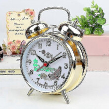 (Silver, One size) Vintage Animated Pecking Chicken Hen Alarm Clock, Classic Mechanical Alarm Clock Wnq