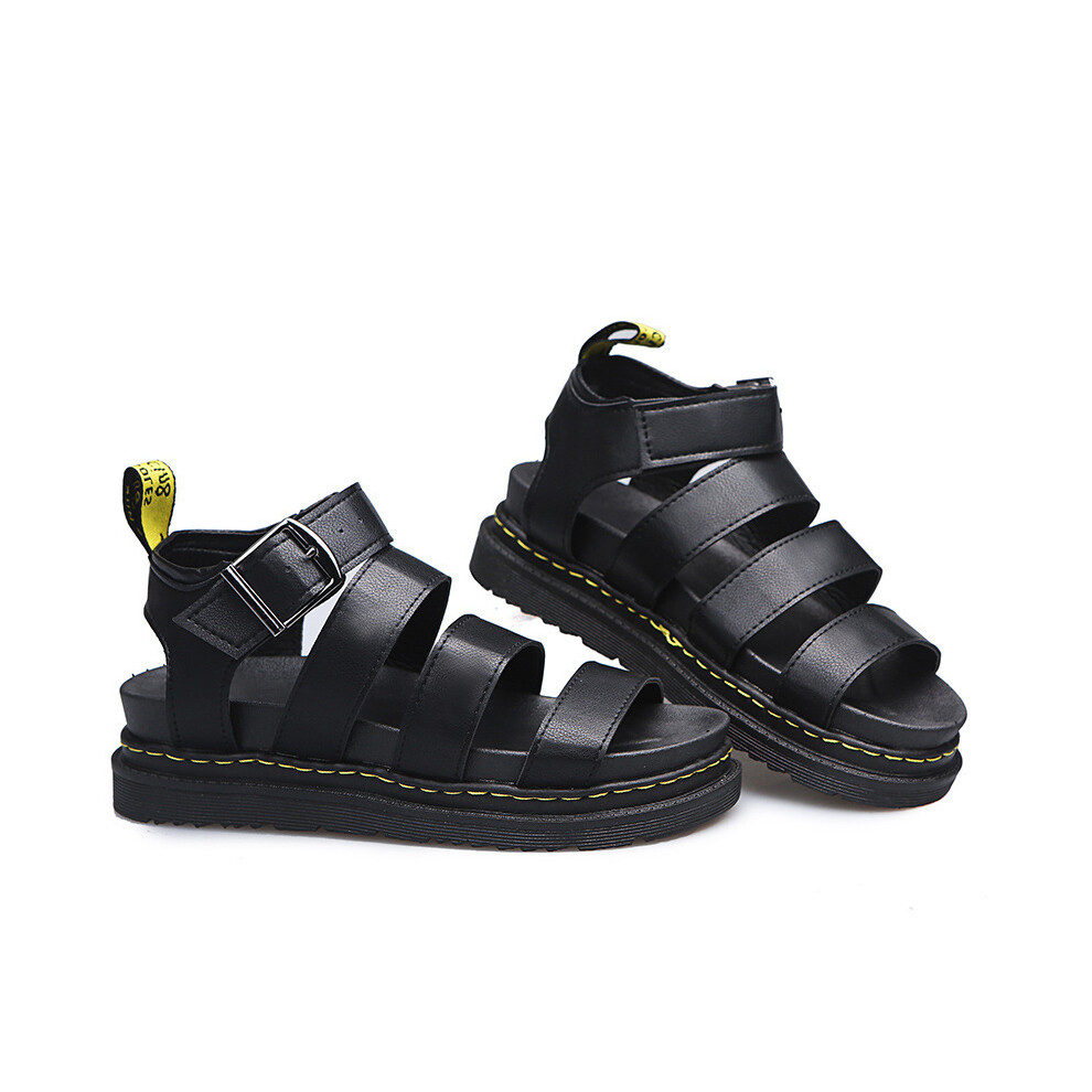 (black, 37) Womens Chunky Sandals Thick Sole Strappy shoes