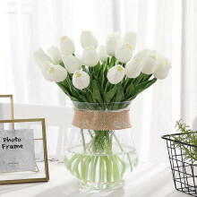 (blue, One size) 31Pcs/lot Tulips Artificial Flowers PU Calla Fake Flowers Real Touch Flowers for Wedding Decoration Home Party Decoration Favors