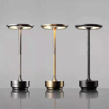 (Gold) Cordless Table Lamp Dimmable Waterproof Metal Usb Rechargeable Table Lamps