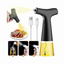 (White) 2-in-1 Electric Oil Sprayer Dispenser Automatic Olive Oil Misting Spray Stream
