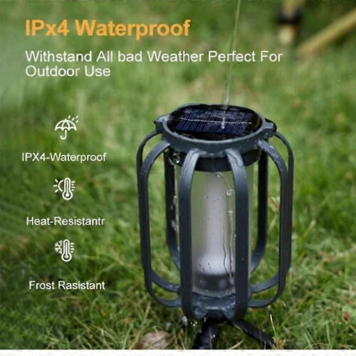 Solar Flameless Lantern Solar Lantern Outdoor Light with Base,4 Modeswith Tripod 2