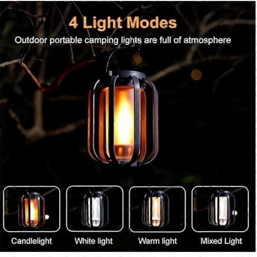 Solar Flameless Lantern Solar Lantern Outdoor Light with Base,4 Modeswith Tripod 1