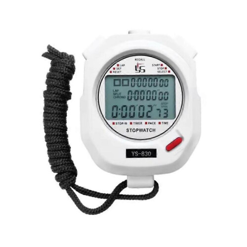 (ys-810, White) 2025 New Models Stopwatch 3x-100m Memory Black