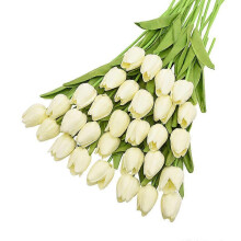 (light blue, One size) 31Pcs Tulips Artificial Flower Real Touch Tulipe Flowers Fake Flowers Wedding Decoration Flowers Christmas Home Garden Decor