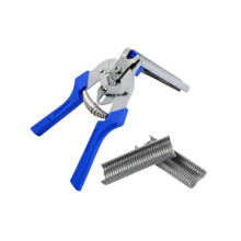 (Blue) Nicebelie Pliers, Type M Nail Ring Pliers with 600pcs M Clips, Hog Ring Rliers
