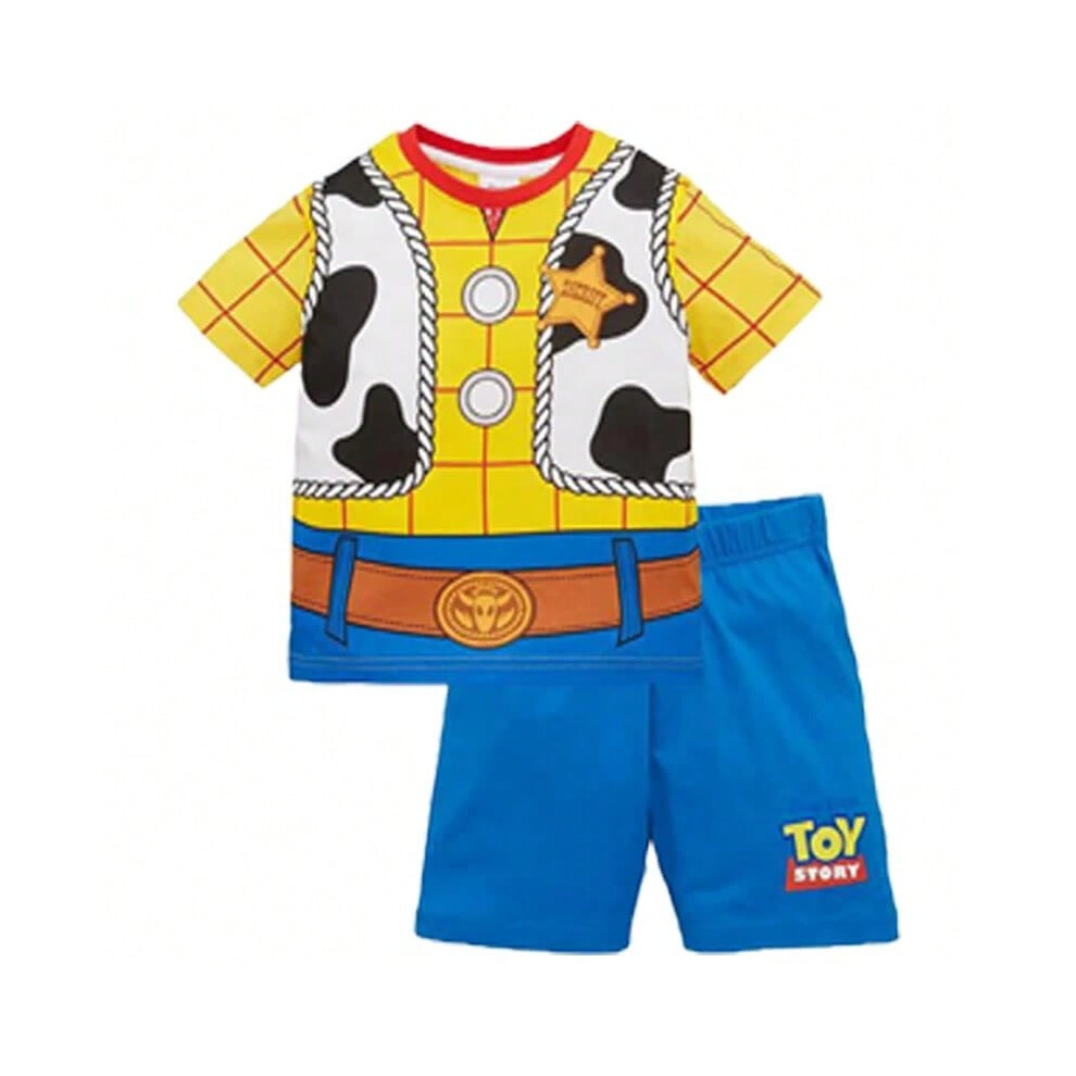 (2-DSY-CD07, 3T - Size 95) MINISO Boys Girls Pajamas Two Pieces Set Kids Toddler 2 to 3 4 5 6 7 Years Disney Clothing Summer Short Sleeve Children Pyjamas