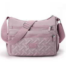 (Purple) Large Capacity Bag Shoulder Bag Backpacks Casual Small Bag New Simple Ladies Shoulder Bag Waterproof Nylon Cloth Bag