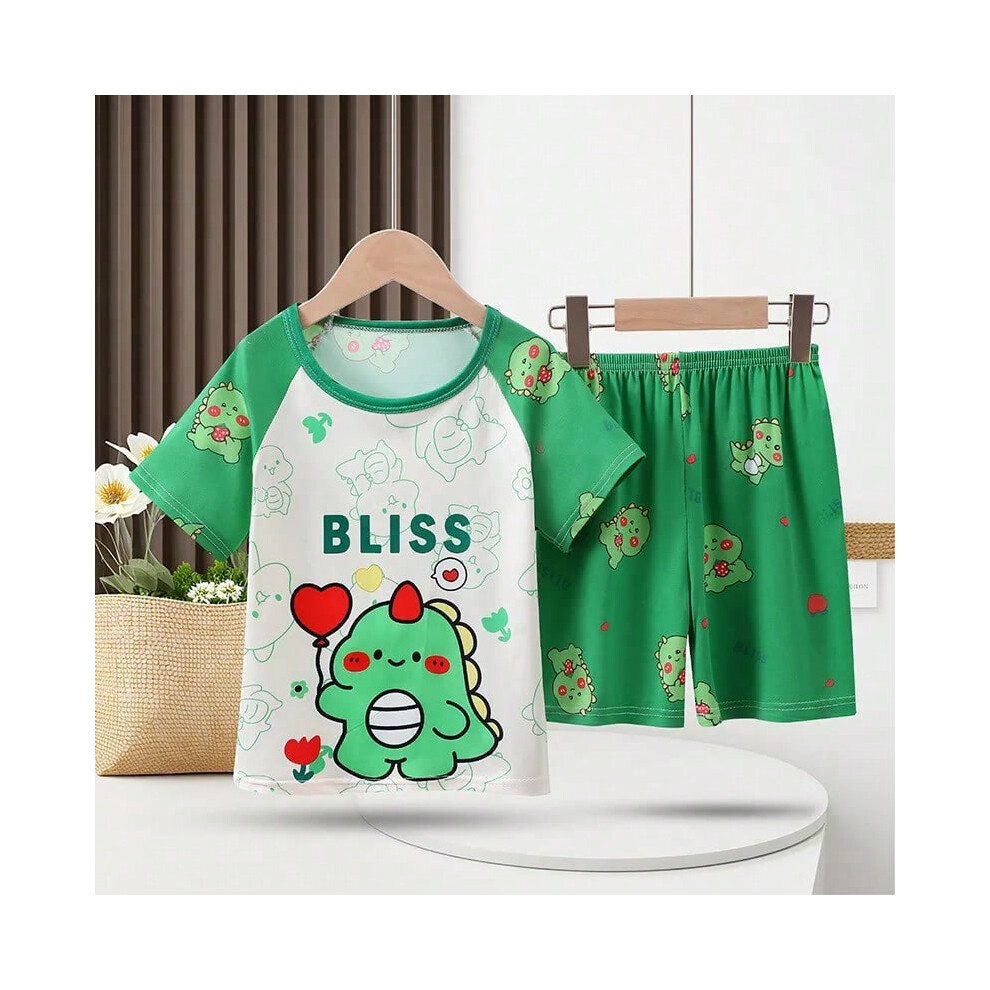 (8, 10(105-115cm)) 2025 New Summer Kids Pajama Set Short Sleeve Comfortable Sleepwear for Girls and Boys Suitable for Home and Outdoor Wear