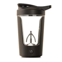 (Black) Visp Elixir Mixer Bottle Pro Original With a Wisp, 15oz Rechargeable Shaker Cups