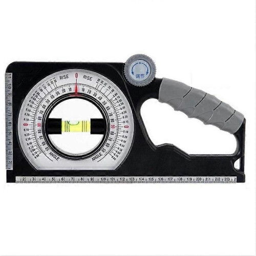 (Highly magnetic, Black) Emboadlie Portable Mechanical Inclinometer, Scale Rotary Pitch Finder with Level