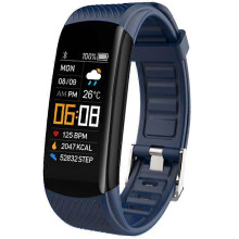 (Dark Blue) Fitness Bracelet Ip67 Waterproof Sports Fitness Tracker Blood Pressure Heart  Pedometer Smart Band Watch For Android Ios