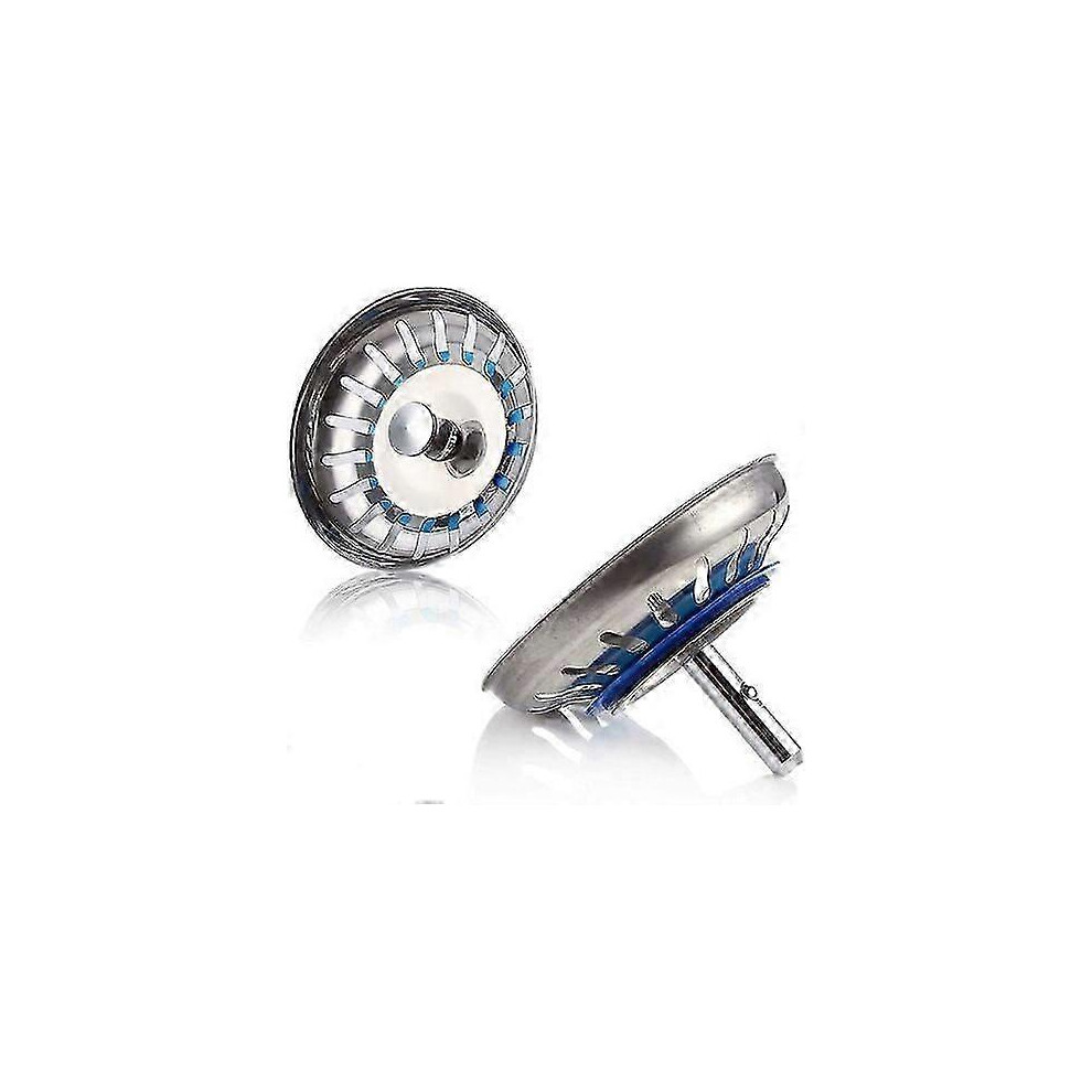 (As Show, One Size) Stainless Steel Sink Strainer Stopper 2Pcs 4631898258424