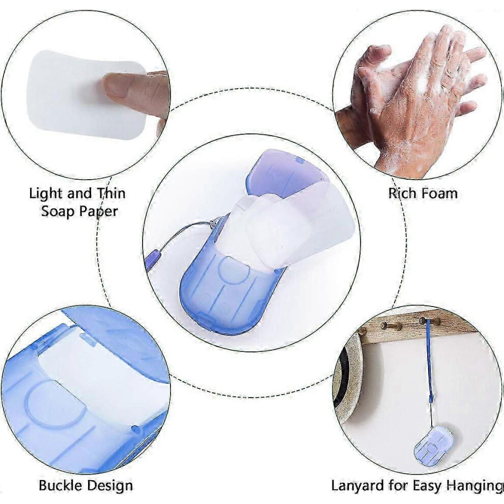 (As show, One size) 160pcs Mini Travel Soap Sheets - Portable Disposable Soap Sheets - for Hiking Travel Camping-image-OPC-PHKMQG7-NEW