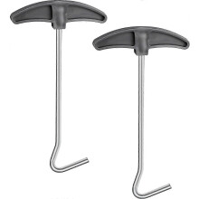 (As show, One size) 2Pcs Peg Puller Tent Peg Pullers Ground Hook Peg Puller Peg Hook Puller for Easy Removing Pegs