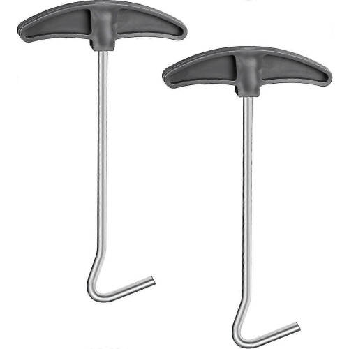 (As show, One size) 2Pcs Peg Puller Tent Peg Pullers Ground Hook Peg Puller Peg Hook Puller for Easy Removing Pegs