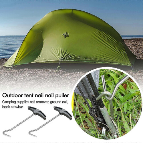 (As show, One size) 2Pcs Peg Puller Tent Peg Pullers Ground Hook Peg Puller Peg Hook Puller for Easy Removing Pegs 2