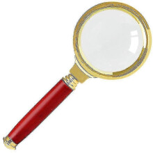 (As show, One size) Handheld Magnifying Glass Antique Mahogany Handle Magnifying Glass