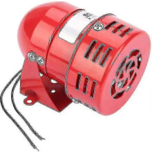 (As show, One size) Ms-190 Siren Alarm, 120dB Wired Mini Red Metal Motor Alarm for Home Office Shop Garage Security, Industrial Sound Electric Theft Protection, 220V